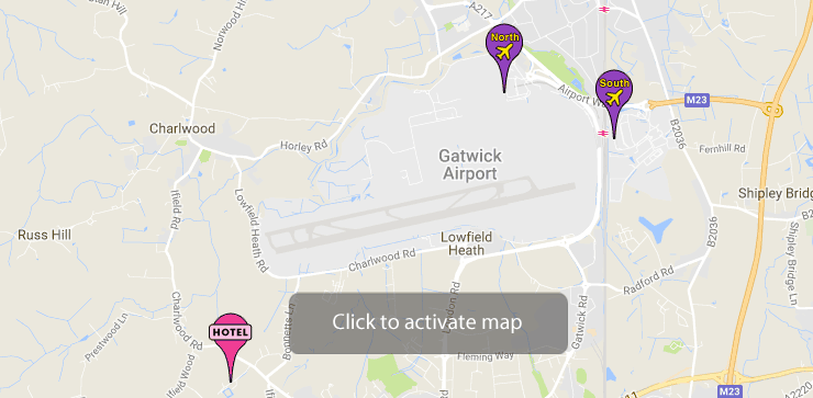 Little Foxes Hotel at Gatwick Map