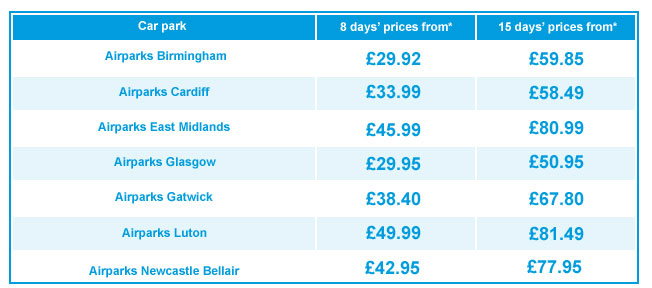 airparks price table