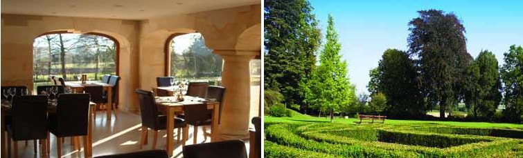 Restaurant and garden view at Winford Manor at Bristol Airport