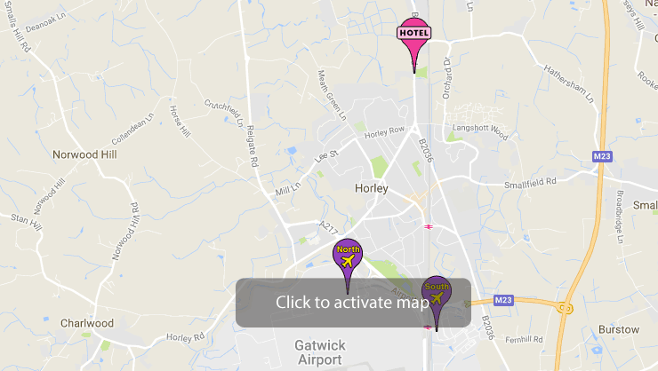 Cambridge Hotel at Gatwick Airport Map