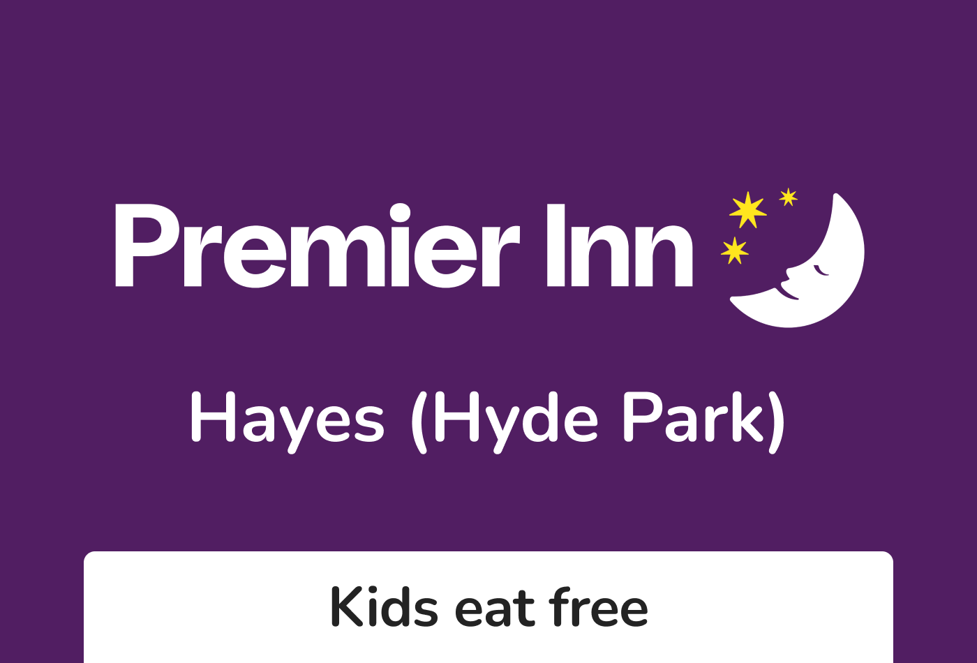 Heathrow Premier Inn Hayes (Hyde Park) With Purple Parking Meet & Greet (was Blue Circle)